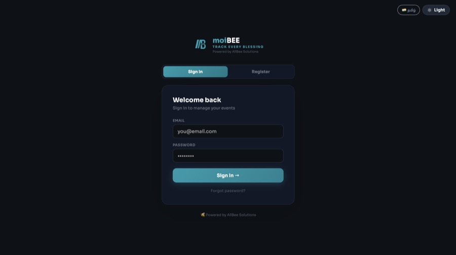 Moibee app preview