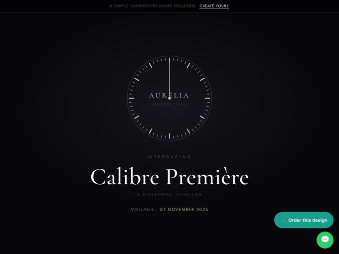 Luxury Watch — Business Launch invitation