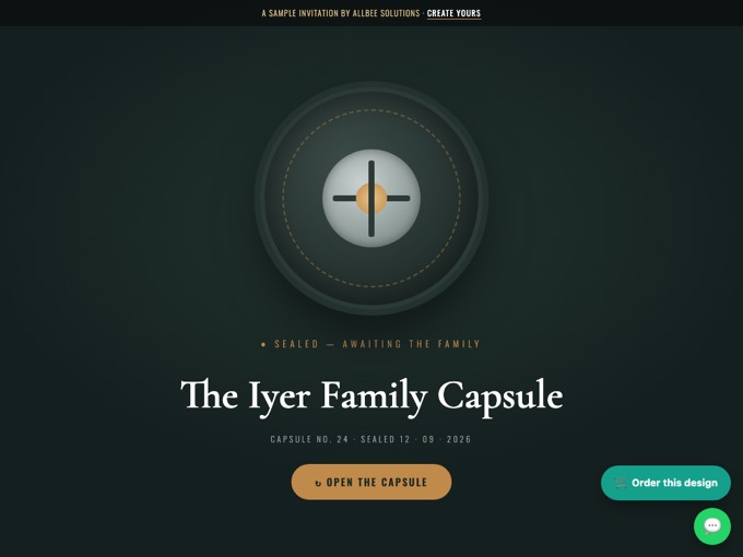 Time Capsule — Housewarming invitation